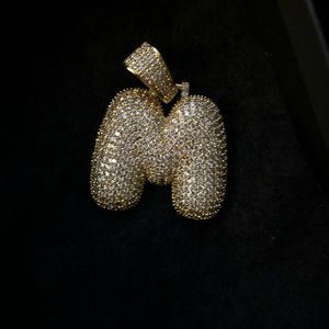 “M” Necklace Charm 14 K  gold over sterling silver